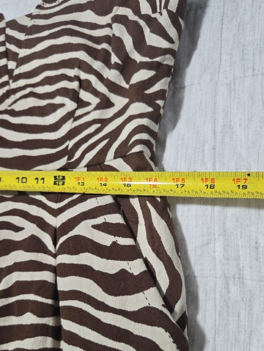 kate spade Strapless Zebra-Print Dress in Brown and Cream - Picture 11 of 16